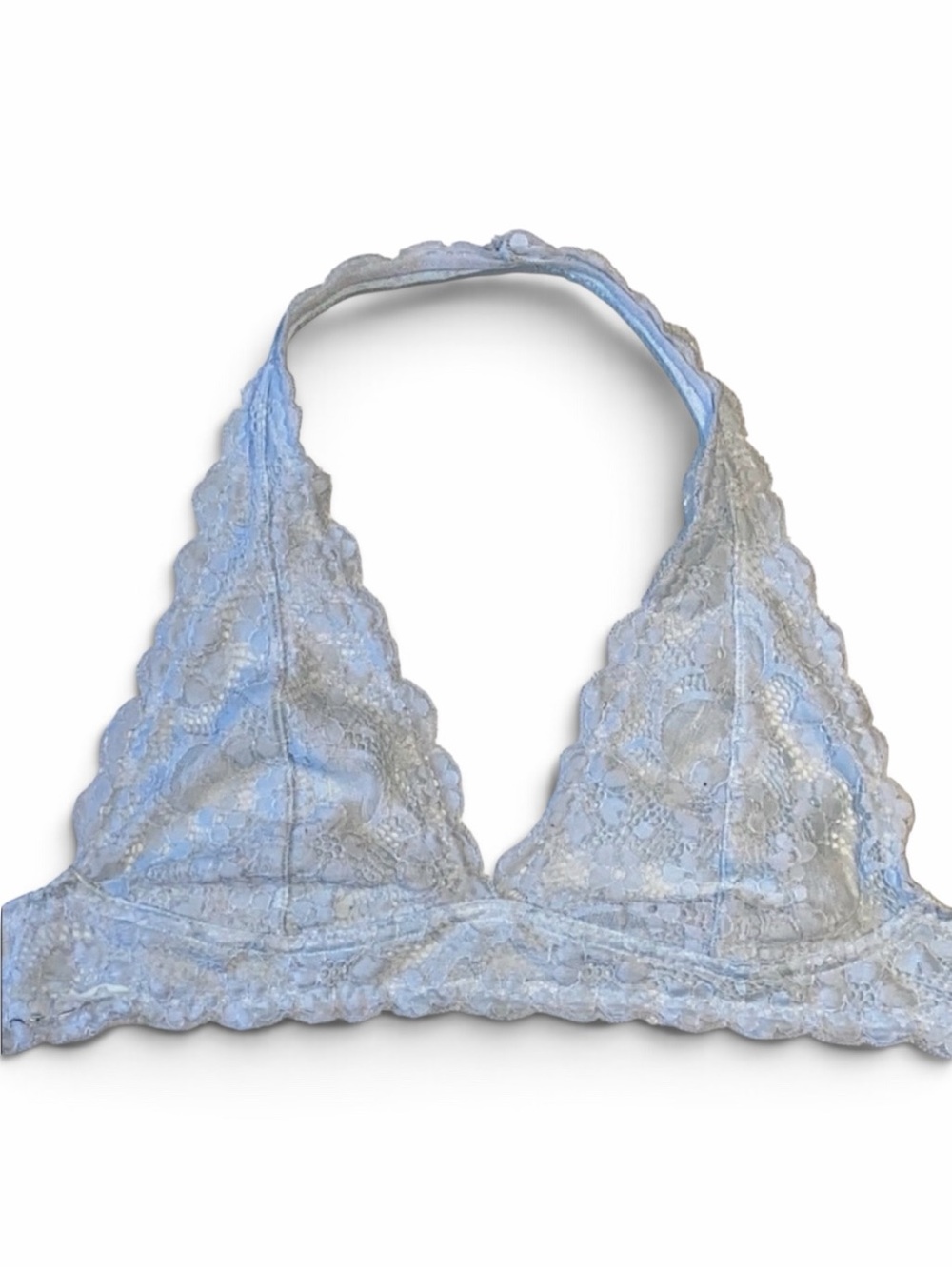 Women's FP Intimately Blue Lace Halter Bralette Medium